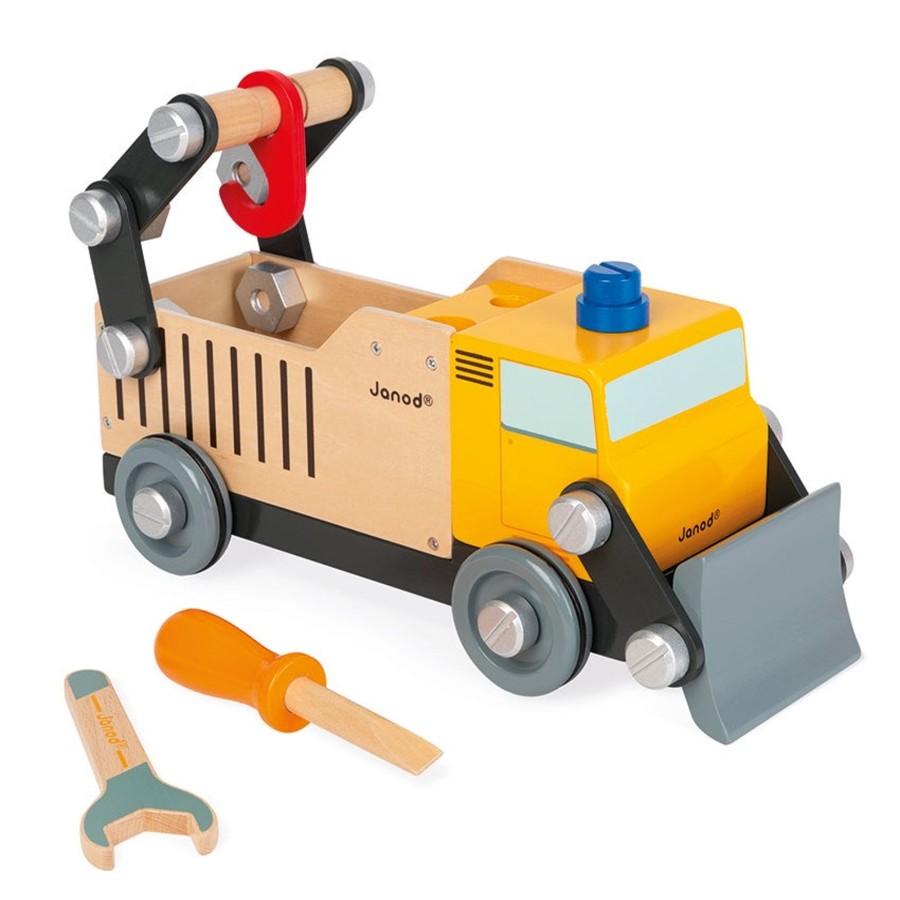 Play + Learn Janod Wooden Toys | Janod - Bricokids Diy Construction Truck