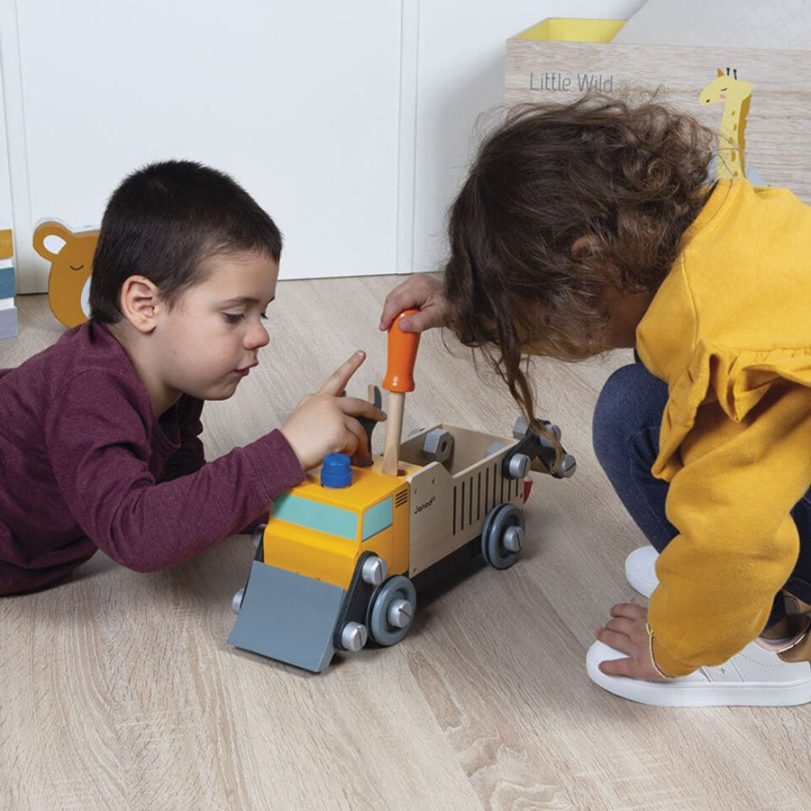 Play + Learn Janod Wooden Toys | Janod - Bricokids Diy Construction Truck