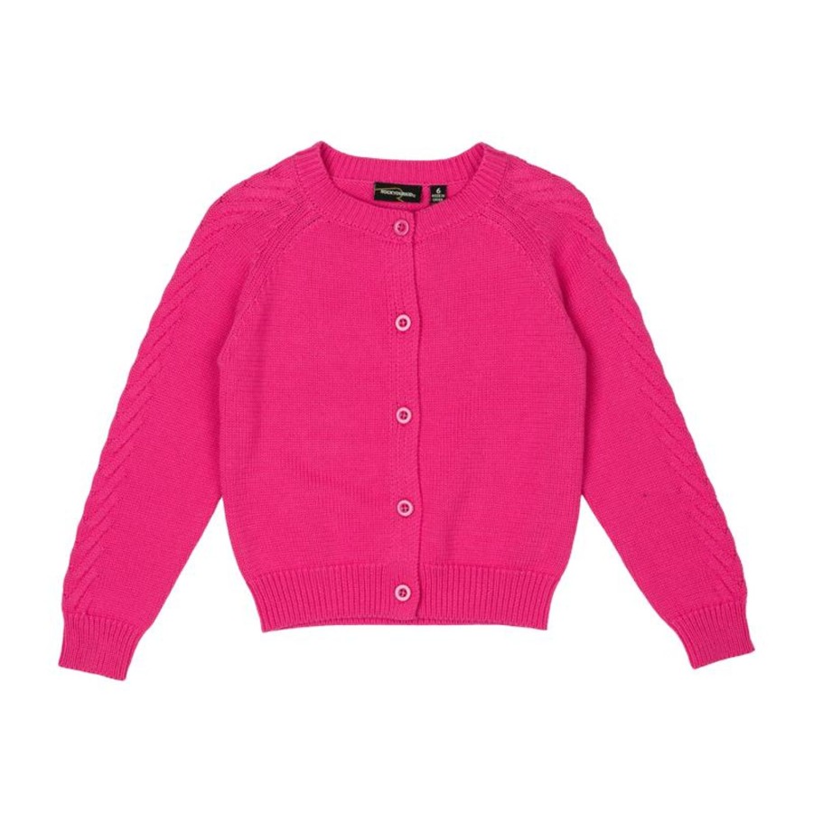 Child [2-14] Rock Your Baby Knitwear | Rock Your Baby Hot Pink Knit Cardigan