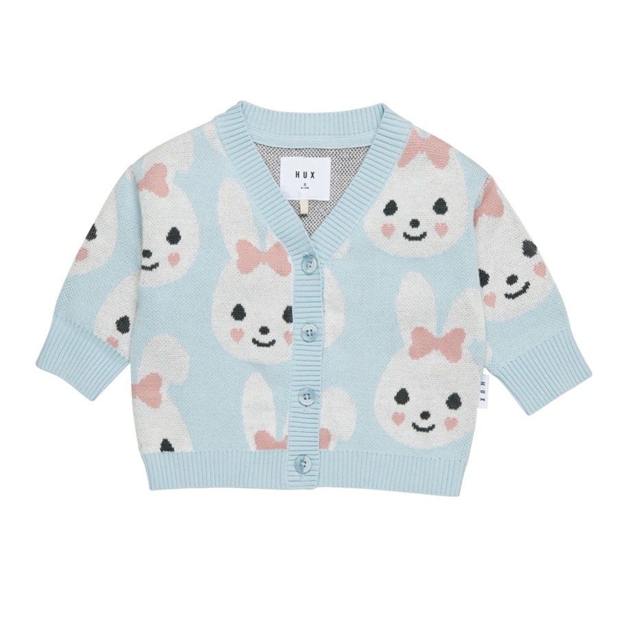 Child [2-14] Huxbaby Outerwear | Huxbaby Bunny Boxy Cardigan - Sky