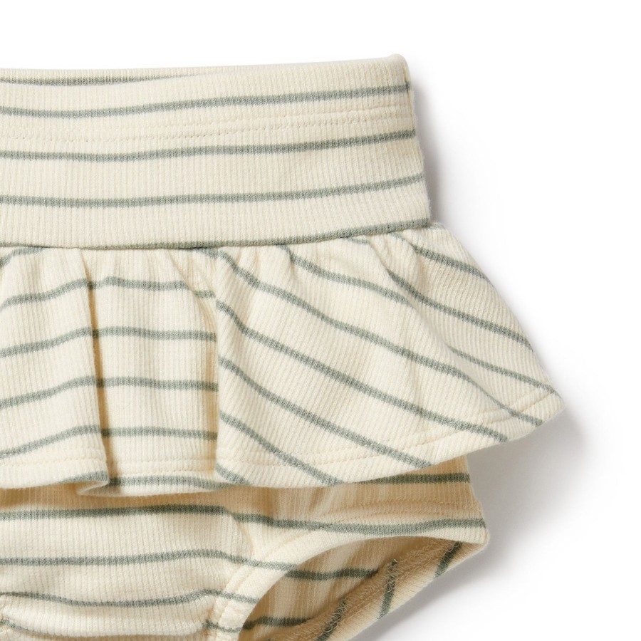 Baby [0-23M] Wilson & Frenchy Bottoms | Wilson And Frenchy Petit Sage Organic Ruffle Nappy Pant