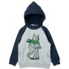 Baby [0-23M] Minti Jumpers | Minti Warm Wolf Furry Hood - Grey Marle/Dark Blue