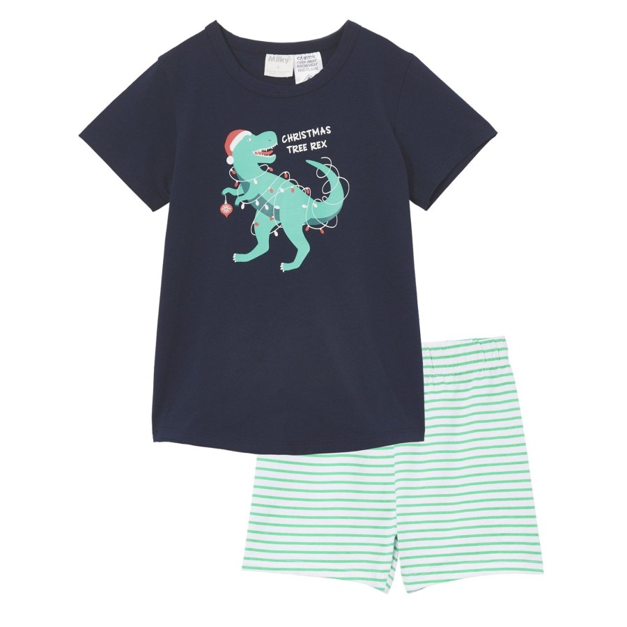 Child [2-14] Milky Sleep | Milky Christmas Tree Rex Pyjamas - Silver Marle