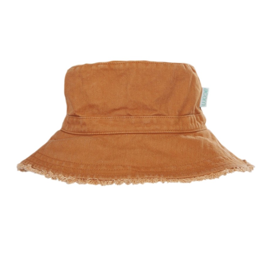 Baby [0-23M] Acorn Hats | Acorn Frayed Bucket Hat - Chestnut