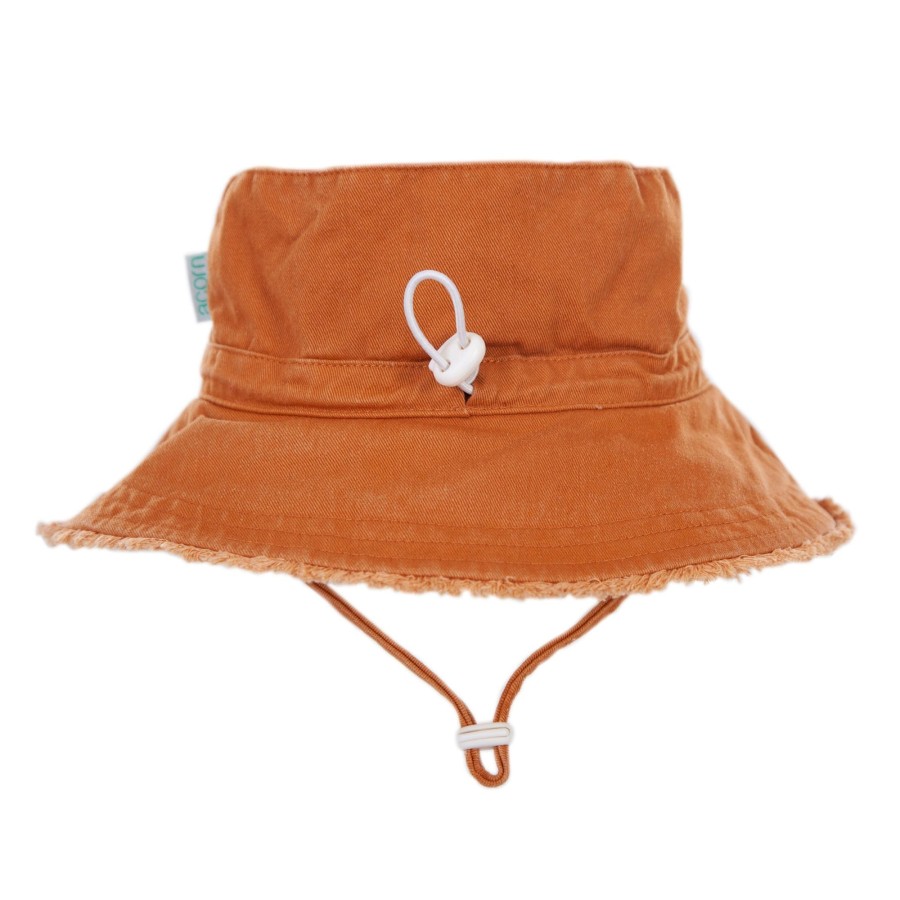 Baby [0-23M] Acorn Hats | Acorn Frayed Bucket Hat - Chestnut