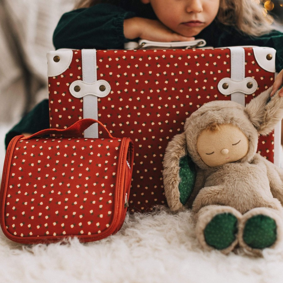 Child [2-14] Olli Ella Bags + Mealtime | Olli Ella See-Ya Wash Bag - Sweetheart Red