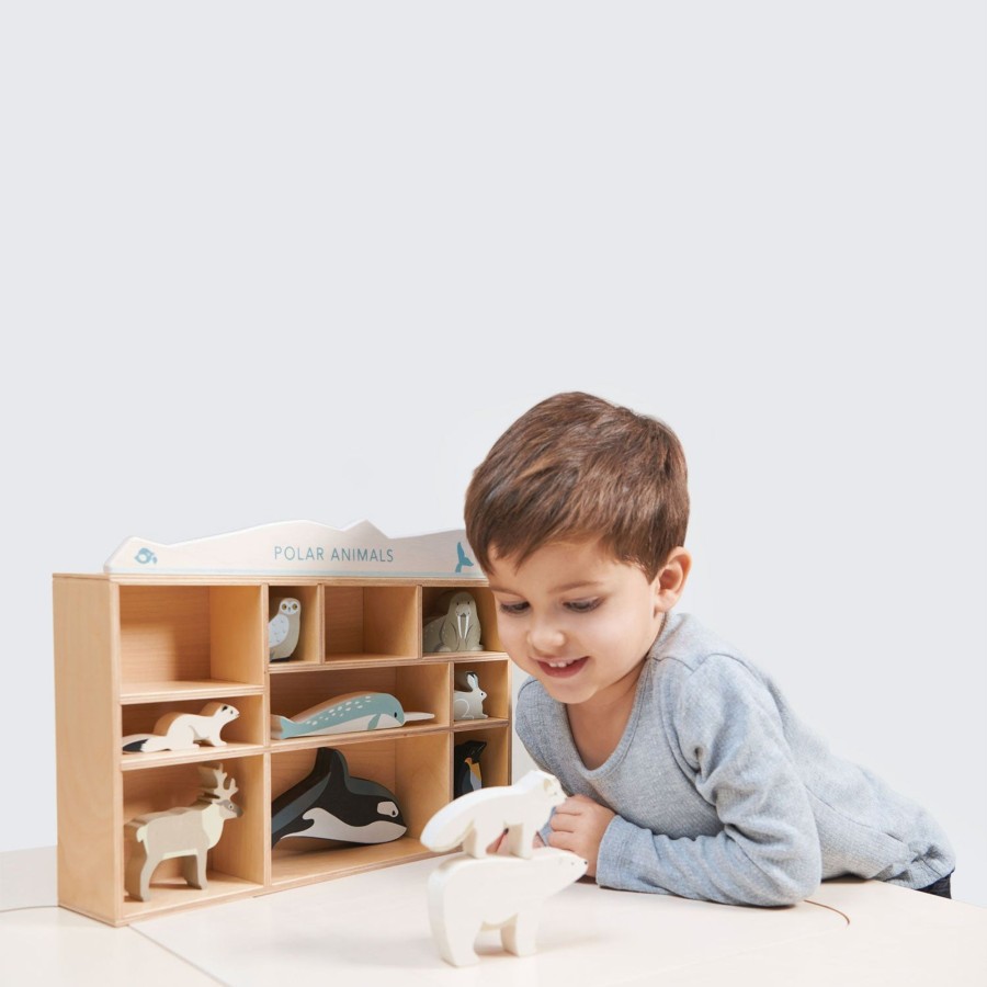 Play + Learn Tenderleaf Wooden Toys | Wooden Polar Animal Set