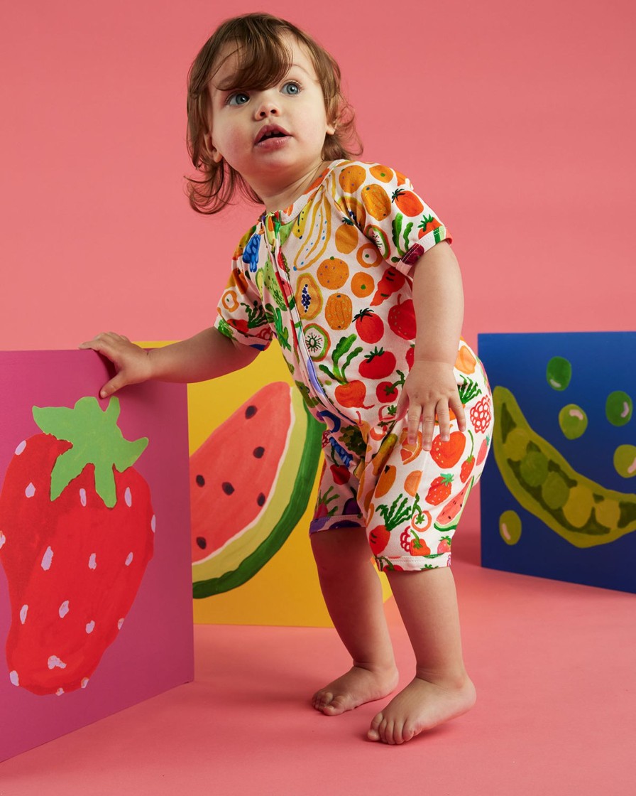 Baby [0-23M] Halcyon Nights All In One | Halcyon Nights Eat The Rainbow Short Sleeve Zip Suit