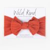 Baby [0-23M] Wild Kind Hair Accessories | Wild Kind Ayla Wide Bow Headband - Terracotta