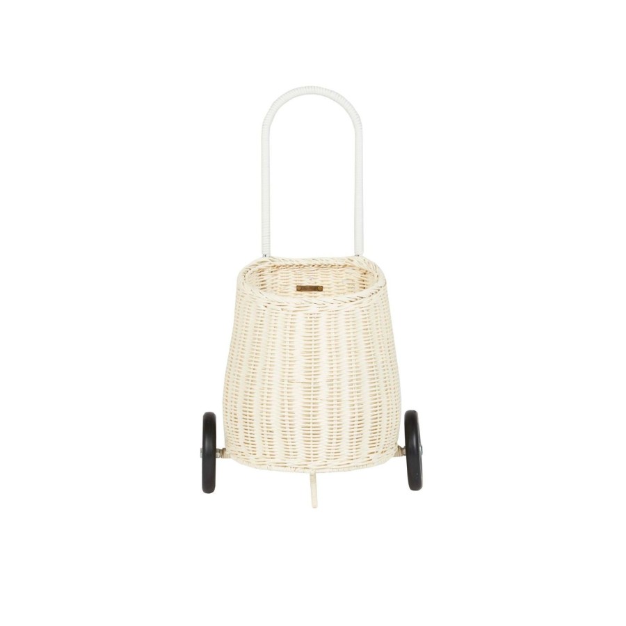 Play + Learn Olli Ella Dolls + Accessories | Olli Ella Rattan Luggy Basket - Chalk