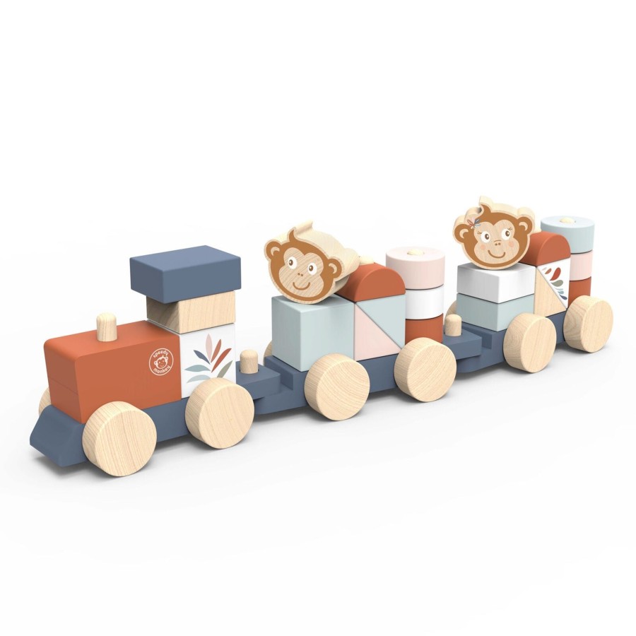 Baby [0-23M] Speedy MonNew Wooden Toys | Speedy Monkey - Stacking Train