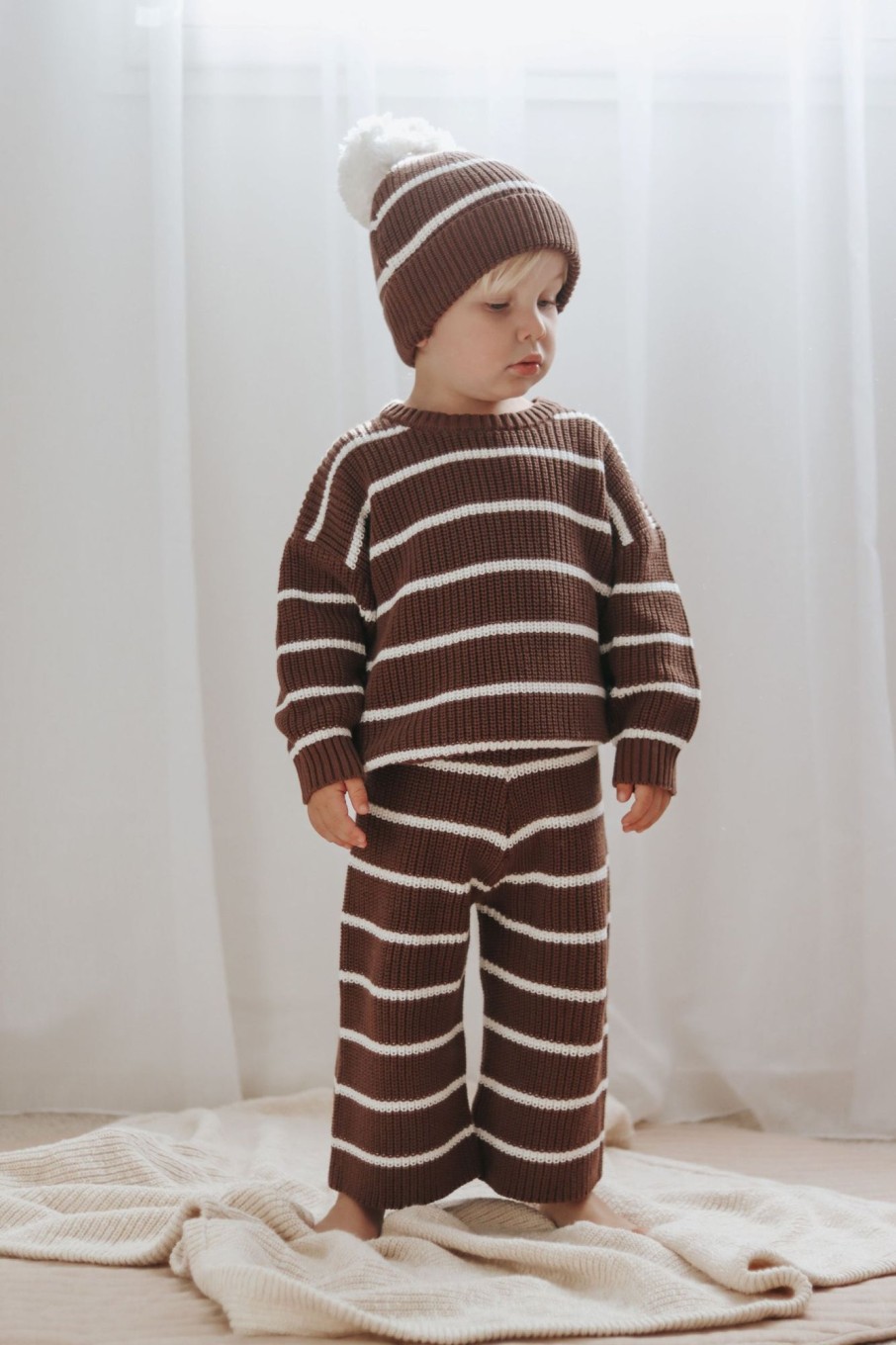 Child [2-14] Ziggy Lou Bottoms | Ziggy Lou - Cropped Pants | Chocolate Stripe