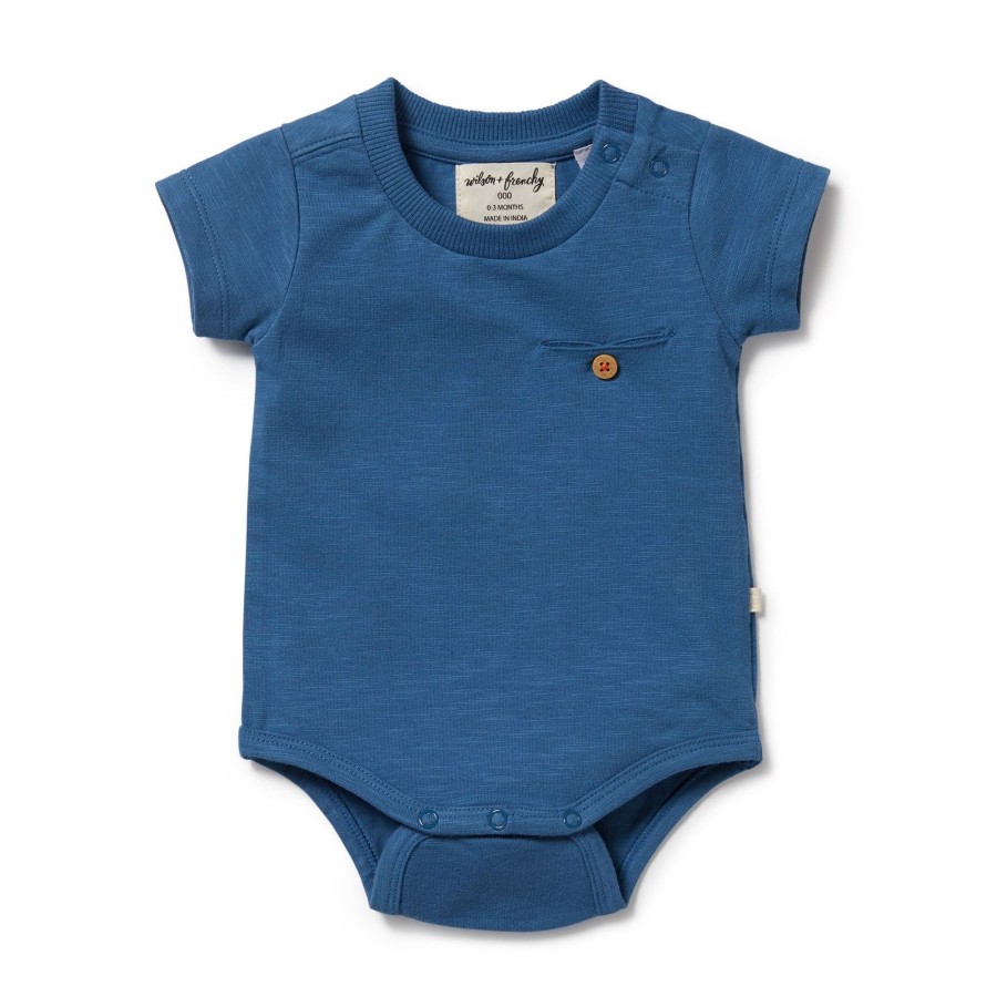 Baby [0-23M] Wilson & Frenchy All In One | Wilson And Frenchy Organic Pocket Bodysuit Dark Blue