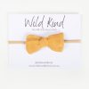 Child [2-14] Wild Kind Hair Accessories | Wild Kind Dorothy Linen Bow Headband - Mustard