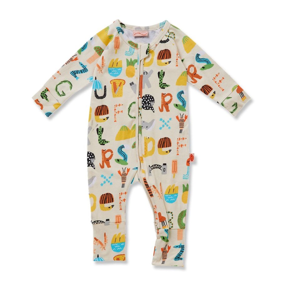 Baby [0-23M] Halcyon Nights All In One | Halcyon Nights Abc Down Under Long Sleeve Zip Suit