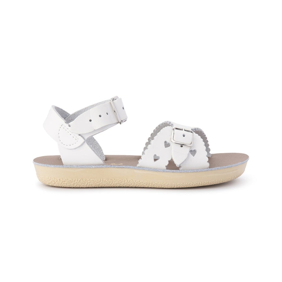 Child [2-14] Saltwater Sandals Footwear | Saltwater Sandals Sun San Sweetheart White