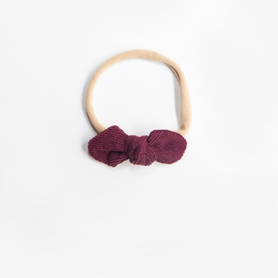 Baby [0-23M] Wild Kind Hair Accessories | Wild Kind Ida Small Cord Bow - Burgundy