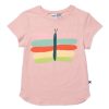 Child [2-14] Minti Tops | Minti Pastel Butterfly Tee - Ballet Stripe