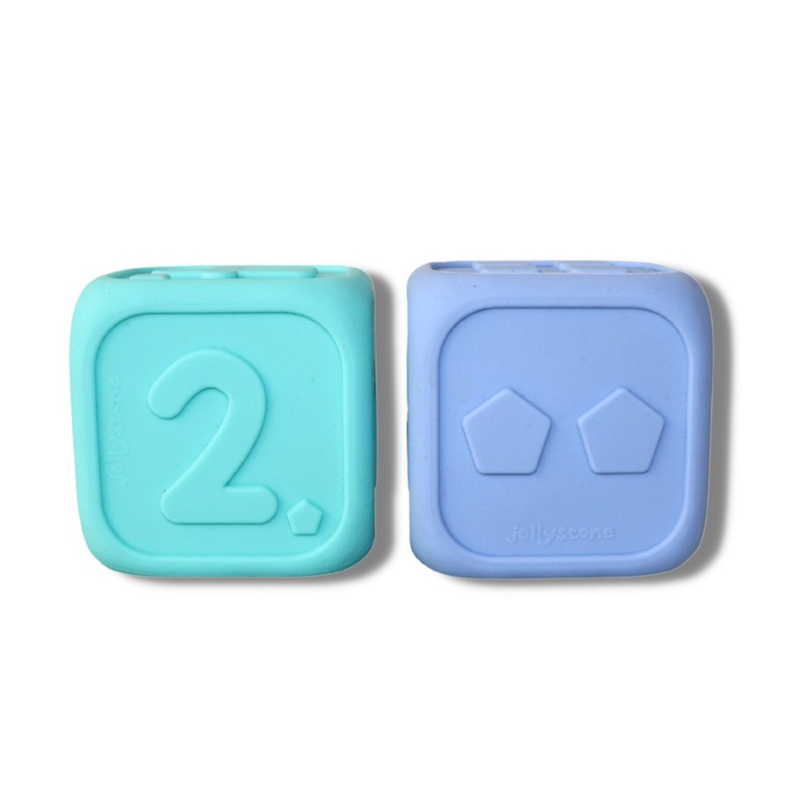 Play + Learn Jellystone Designs Letters + Numbers | My First Dice - Soft Blue & Soft Mint