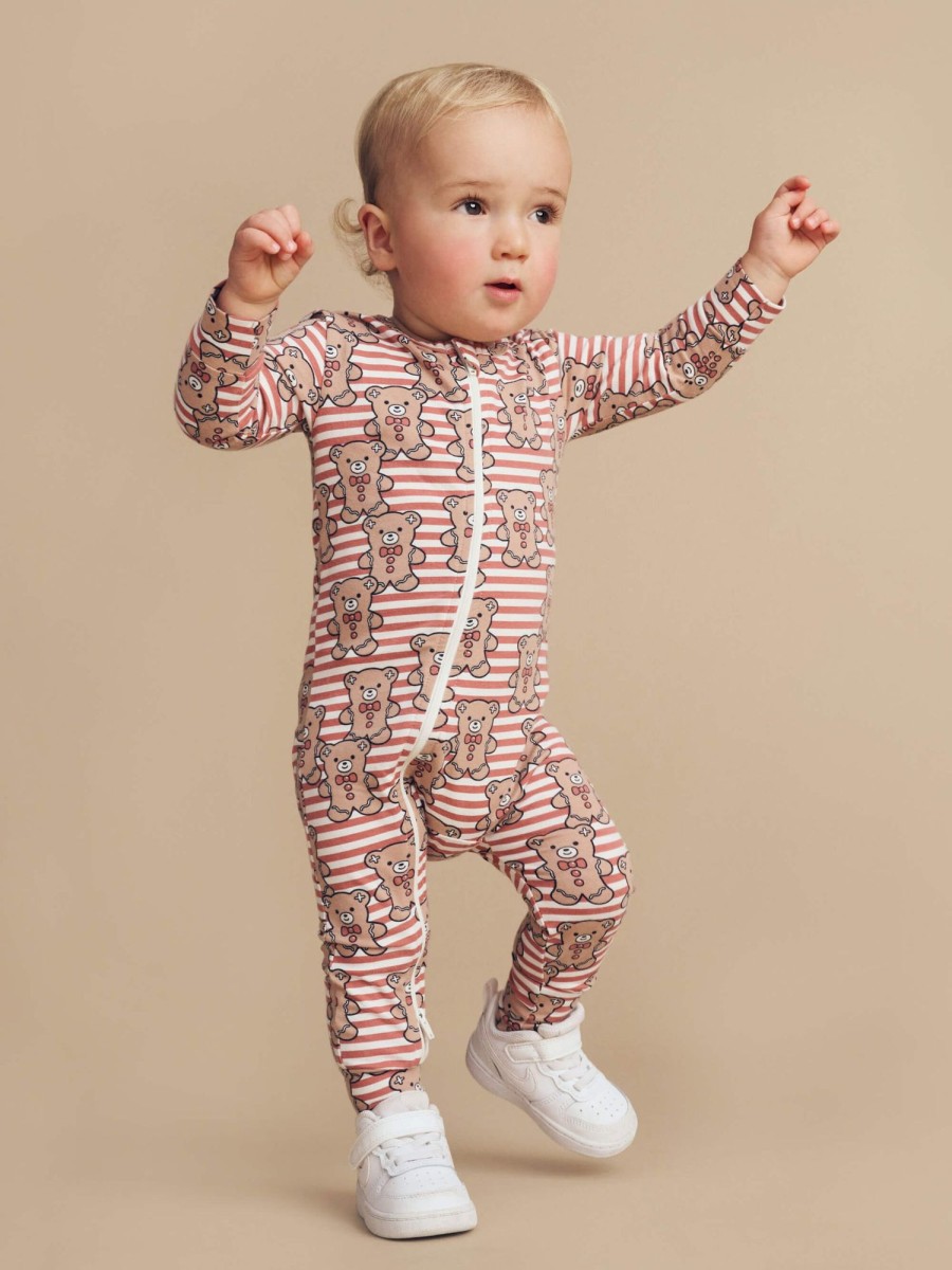 Baby [0-23M] Huxbaby All In One | Huxbaby Gingerbread Hux Zip Romper