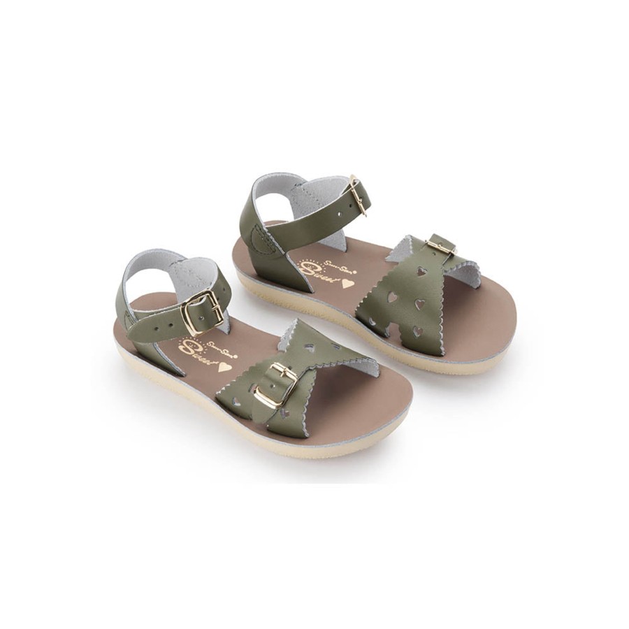 Child [2-14] Saltwater Sandals Footwear | Saltwater Sandals Sun San Sweetheart Olive