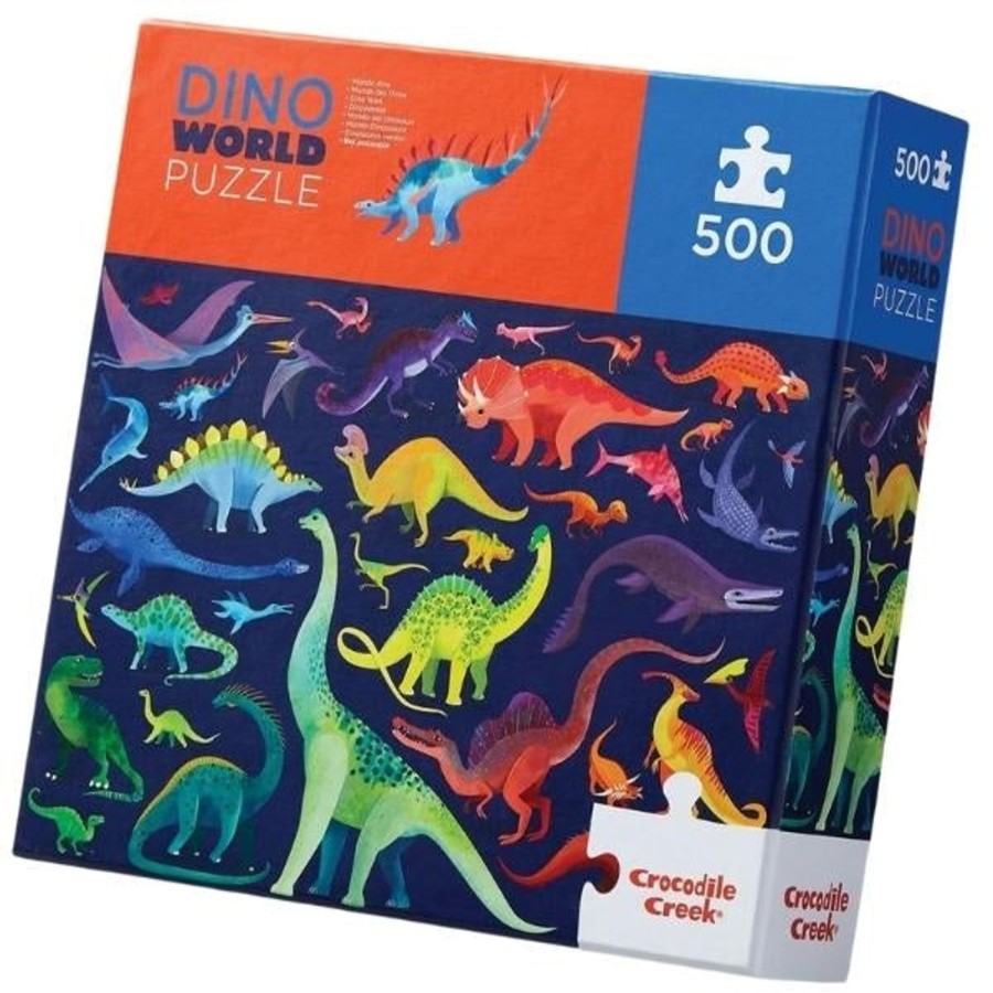 Play + Learn Crocodile Creek Puzzles | Family Puzzle 500 Piece - Dino World