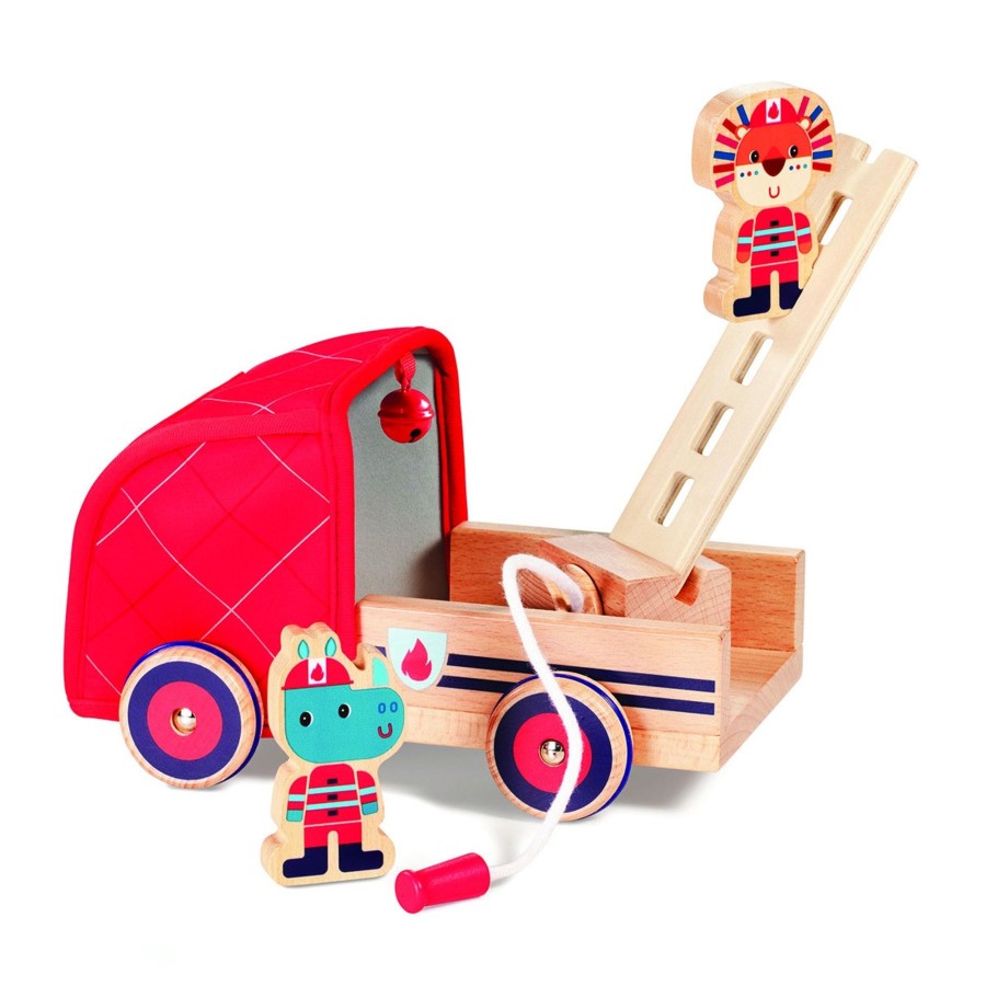 Play + Learn Lilliputiens Wooden Toys | Lilliputiens - Fire Engine