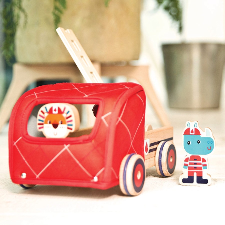 Play + Learn Lilliputiens Wooden Toys | Lilliputiens - Fire Engine