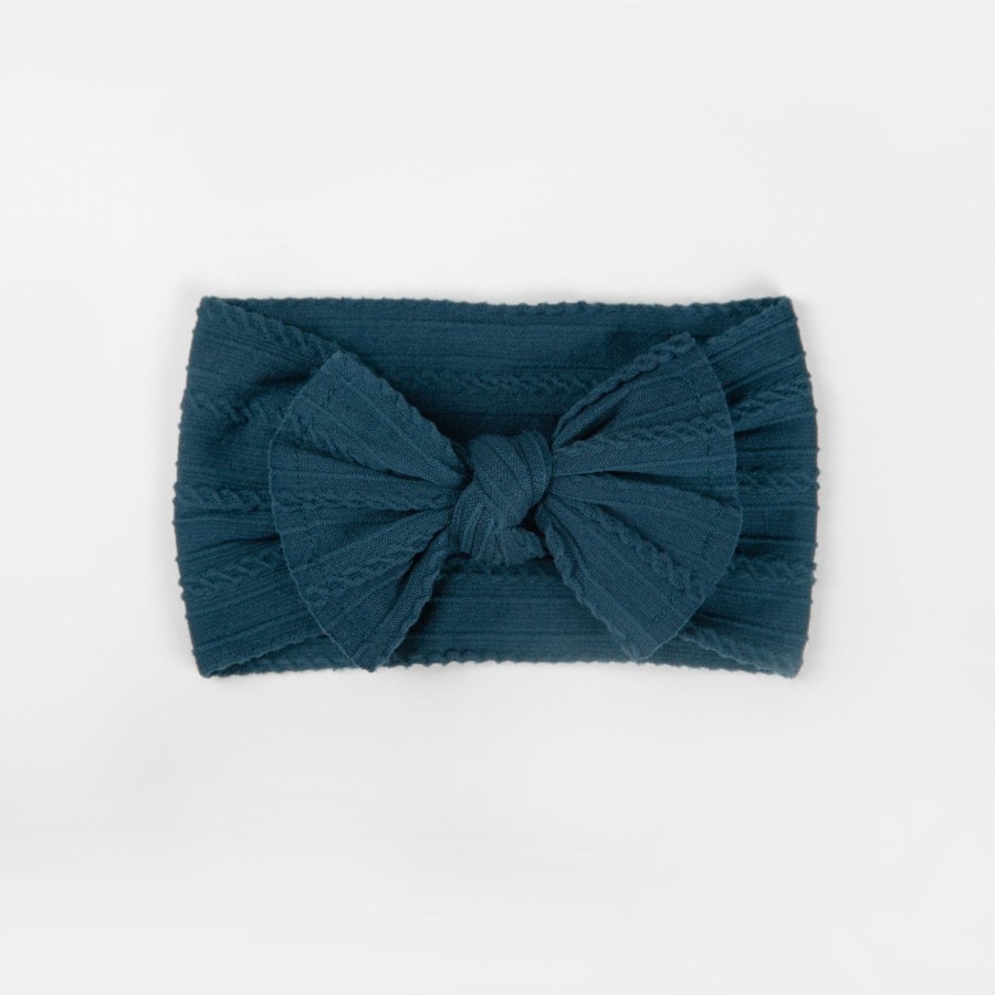 Baby [0-23M] Wild Kind Hair Accessories | Wild Kind Ayla Wide Bow Headband - Ocean