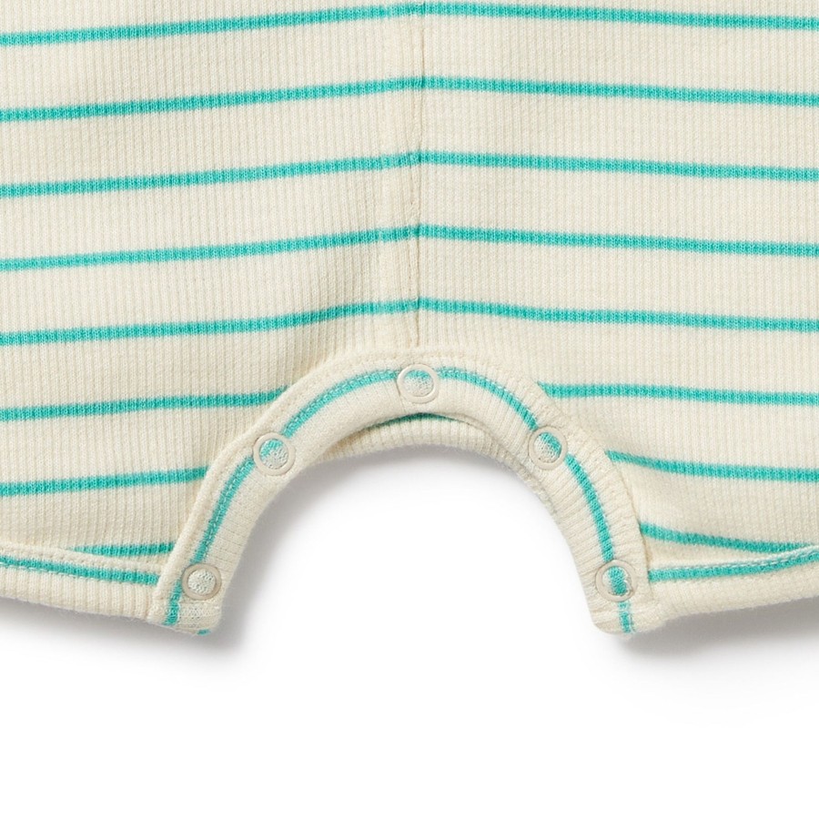 Baby [0-23M] Wilson & Frenchy All In One | Wilson And Frenchy Organic Henley Growsuit Petit Green