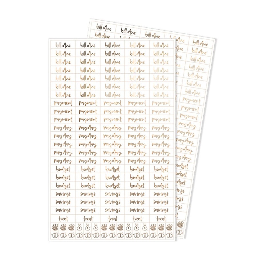 Grown Ups Emma Kate Co. | Emma Kate Co. Extra Word Stickers | Budgeting Basics | 2 Sheets