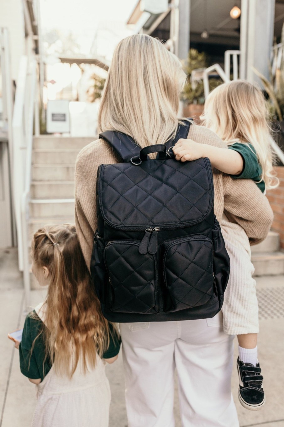 Grown Ups Oi Oi | Oioi Signature Nappy Backpack - Black Diamond Quilt