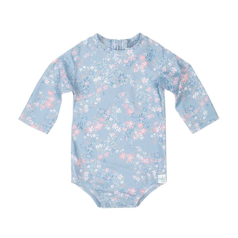 Baby [0-23M] Toshi Swim | Toshi Swim Baby Onesie Long Sleeve - Athena Dusk