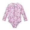 Baby [0-23M] Crywolf Swim | Crywolf Long Sleeve Swimsuit Lilac Palms