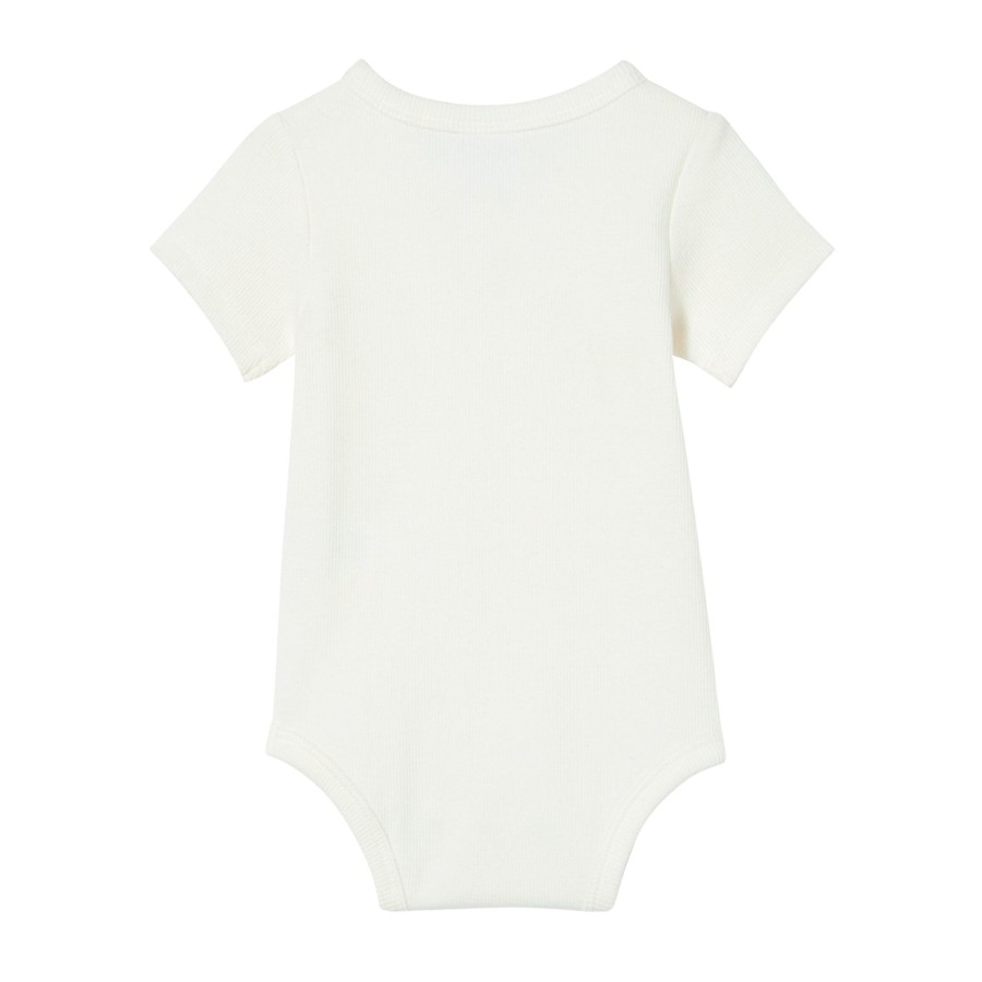 Baby [0-23M] Milky All In One | Milky White Rib Bubbysuit - White