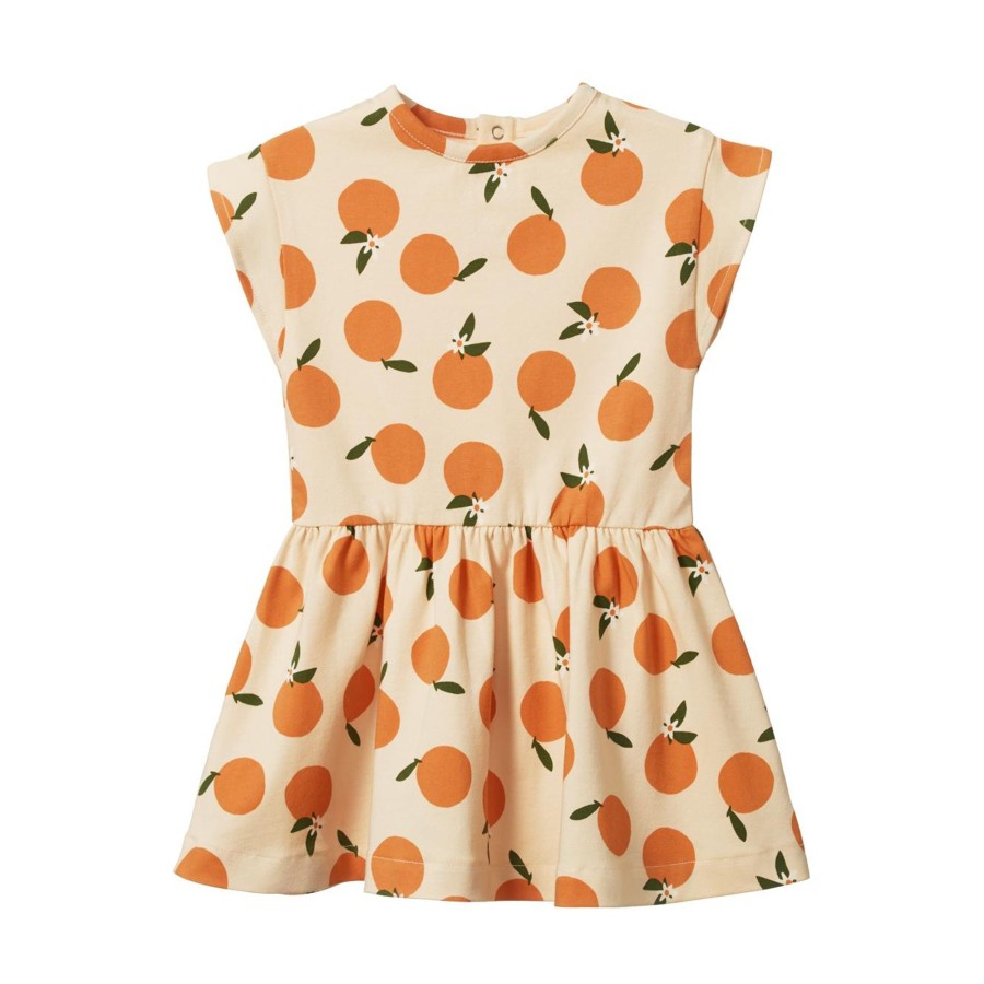 Baby [0-23M] Nature Baby Dresses | Nature Baby Twirl Dress - Grande Orange Blossom Print