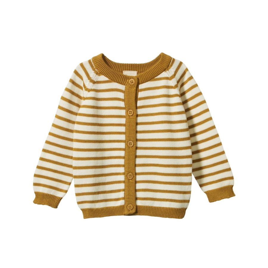 Baby [0-23M] Nature Baby Knitwear | Nature Baby Piper Cardigan - Palm Sailor Stripe