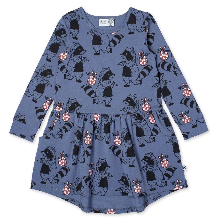 Baby [0-23M] Minti Dresses | Minti Wandering Raccoon Dress - Midnight