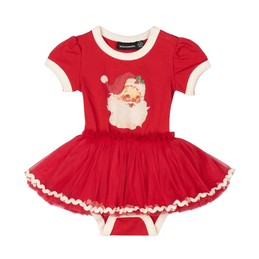 Baby [0-23M] Rock Your Baby Dresses | Rock Your Baby Circus Dress - Red Santa | Baby