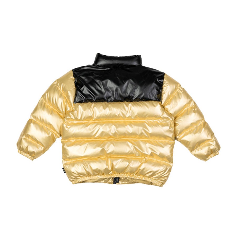 Child [2-14] Rock Your Baby Outerwear | Rock Your Baby Gold Metallic Puff Padded Jacket With Lining