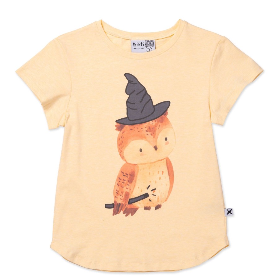 Child [2-14] Minti Tops | Minti Magic Owl Tee - Lemon Marle