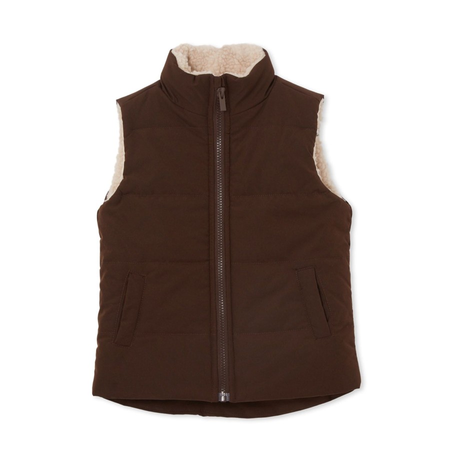 Child [2-14] Milky Outerwear | Milky Puffer Vest - Chocolate Sherpa