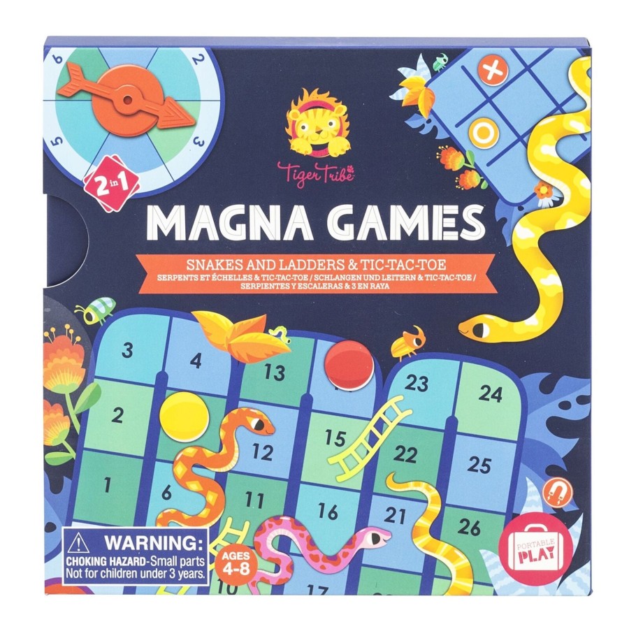 Play + Learn Tiger Tribe Games | Magna Games - Snakes And Ladders & Tic-Tac-Toe