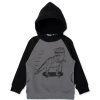 Baby [0-23M] Minti Jumpers | Minti Scooting Dino Furry Hood - Dark Grey/Black