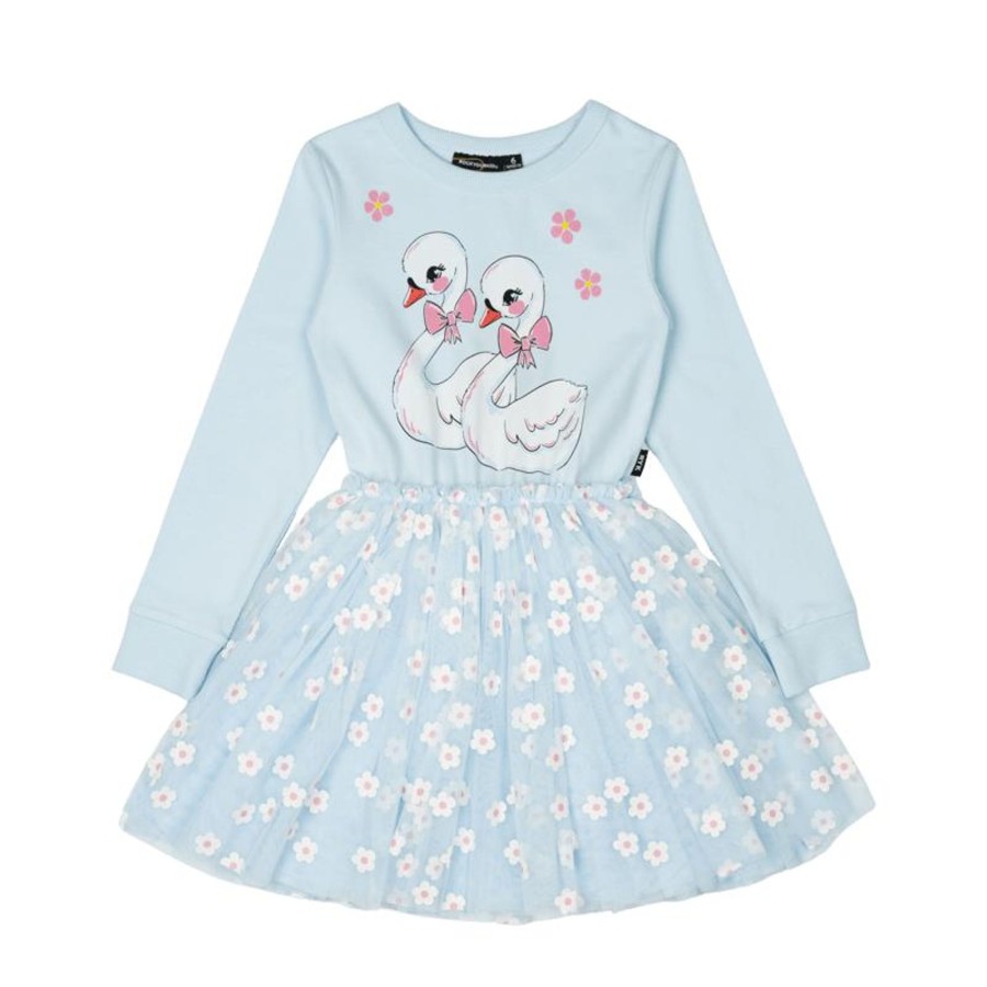 Child [2-14] Rock Your Baby Dresses | Rock Your Baby Swans Long Sleeve Circus Dress