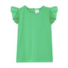 Child [2-14] Milky Tops | Milky Green Broderie Frill Tee - Irish Green