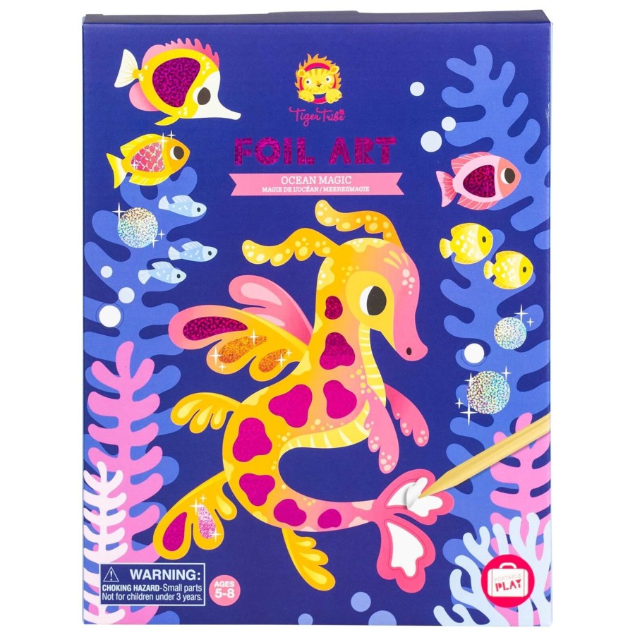 Play + Learn Tiger Tribe Activity Sets | Foil Art - Ocean Magic