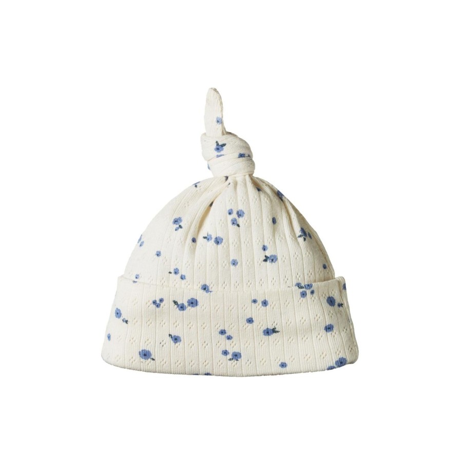 Baby [0-23M] Nature Baby Beanies | Nature Baby Knotted Beanie Pointelle - Daisy Print