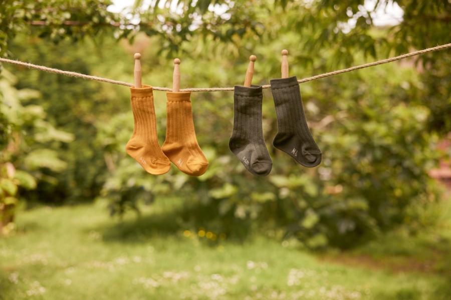 Baby [0-23M] Nature Baby Socks + Tights | Nature Baby Organic Cotton Rib Socks - Straw