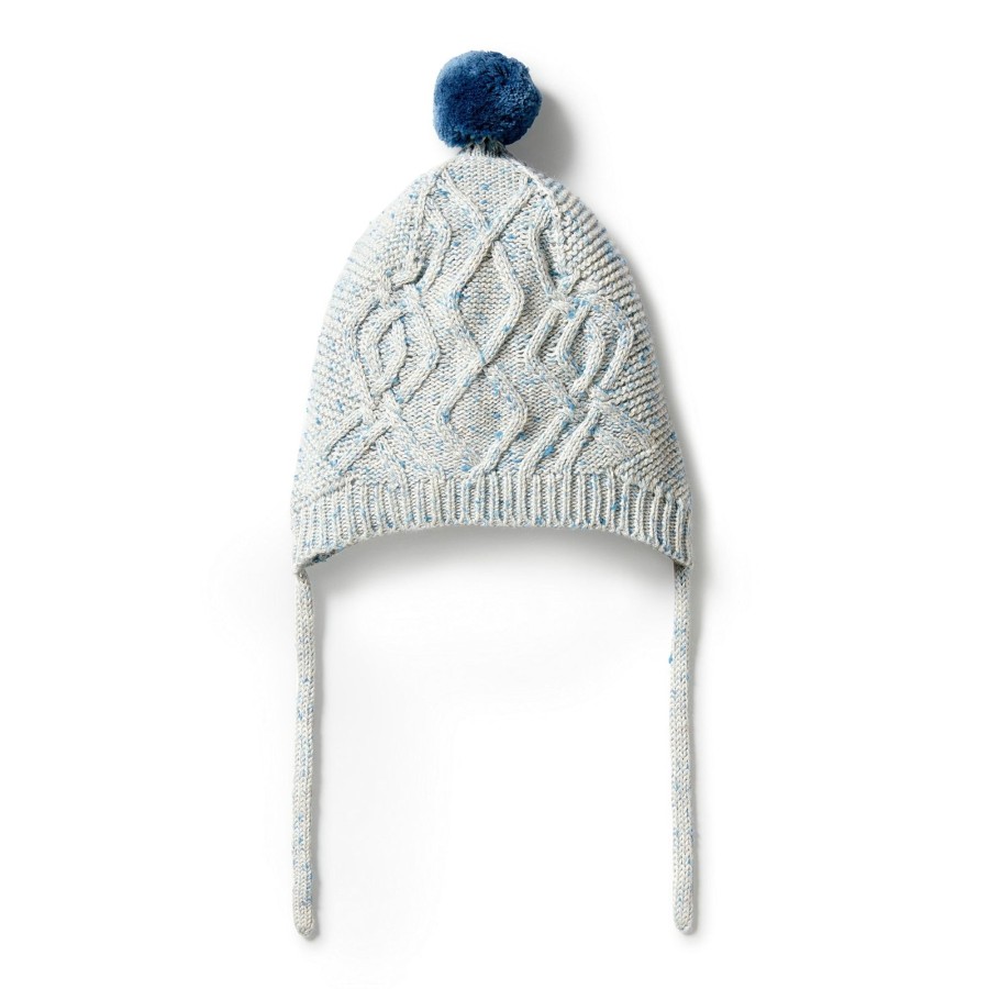 Child [2-14] Wilson & Frenchy Beanies | Wilson And Frenchy Knitted Cable Bonnet - Bluestone Fleck